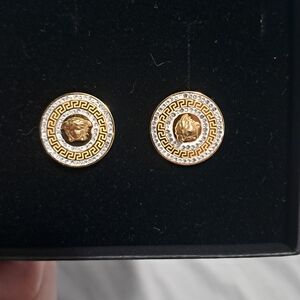 Gold Medusa Stud Earrings